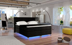 Кровать Amadeo с LED подсветкой, 140x200 см, гобелен, черная