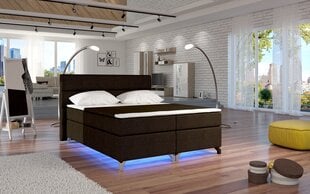 Кровать Amadeo с LED подсветкой, 180x200 см, гобелен, коричневая цена и информация | Кровати | 220.lv
