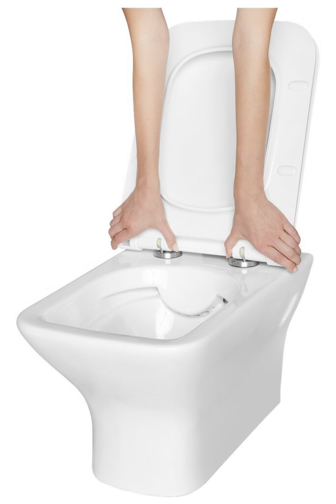 Piekaramais tualetes pods Invena Nyks Rimless ar lēni nolaižamu plānu vāku cena un informācija | Tualetes podi | 220.lv