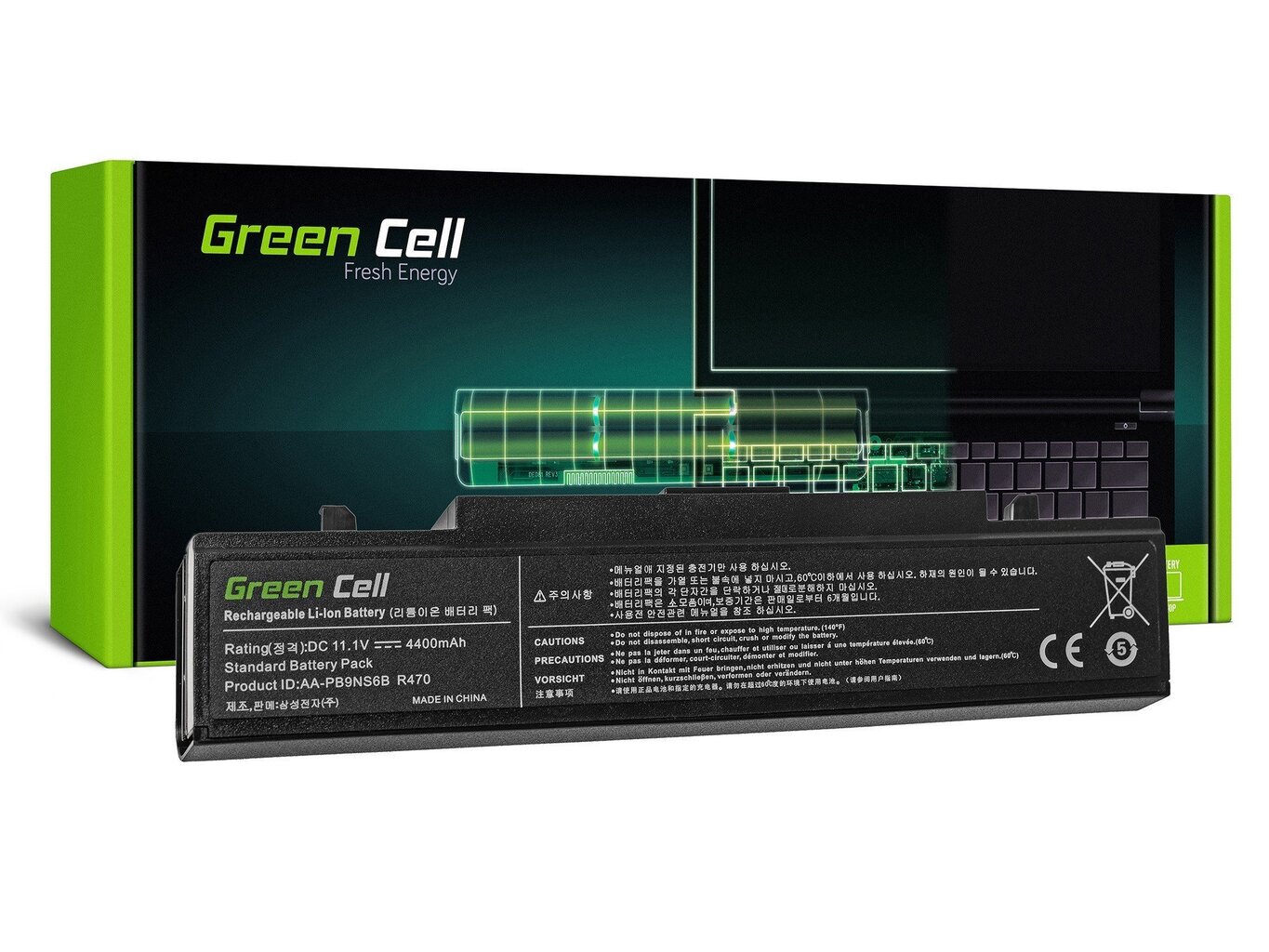 Green Cell Laptop Akumulators AA-PB9NC6B AA-PB9NS6B piemērots Samsung RV511 R519 R522 R530 R540 R580 R620 R719 R780 цена и информация | Akumulatori portatīvajiem datoriem | 220.lv