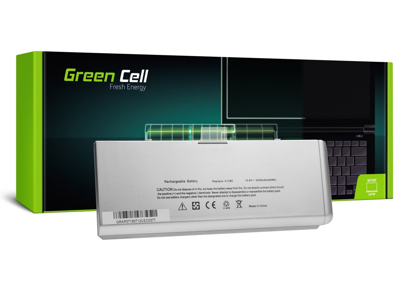 Green Cell Laptop Battery A1280 Apple MacBook 13 A1278 Aluminum Unibody (Late 2008) cena un informācija | Akumulatori portatīvajiem datoriem | 220.lv