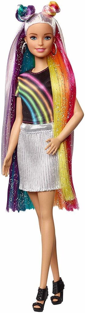 Lelle Barbie ar spilgtas krāsas matiem, FXN96 cena un informācija | Rotaļlietas meitenēm | 220.lv