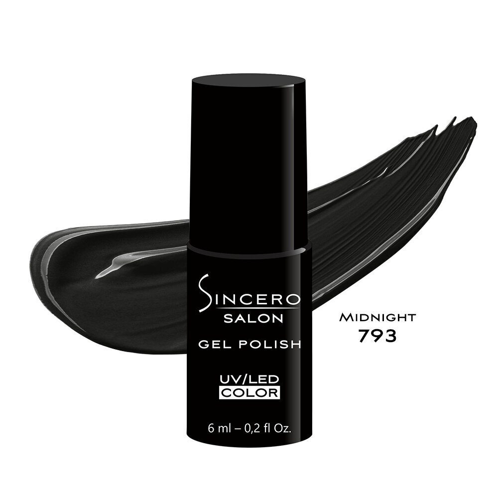 Gēla nagu laka "Sincero Salon", 6ml, Midnight 793 цена и информация | Nagu lakas, stiprinātāji | 220.lv