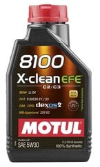 Eļļa Motul 8100 X-Clean Efe C2/C3 Synthetic, 5W30, 1L cena un informācija | Motoreļļas | 220.lv
