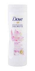 Barojošs ķermeņa losjons Dove Secrets Lotus Flower Extract & Rice Milk 400 ml cena un informācija | Ķermeņa krēmi, losjoni | 220.lv