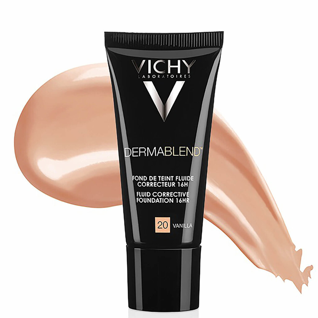 Šķidrais grima pamats Vichy Dermablend 30 ml, 20 Vanilla, 20 Vanilla cena un informācija | Grima bāzes, tonālie krēmi, pūderi | 220.lv