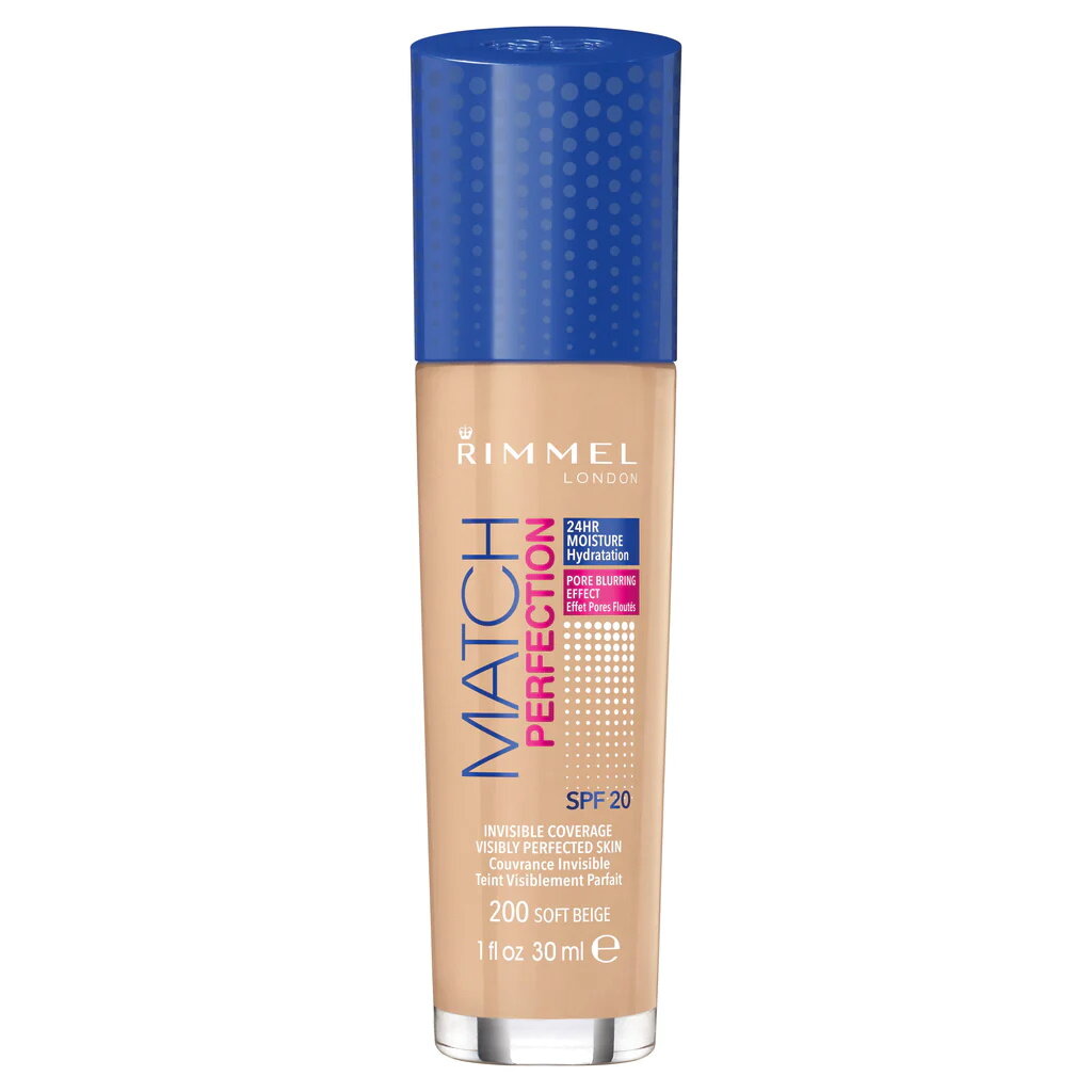 Grima pamats Rimmel London Macth & Perfection, 30 ml, Nr.010 Light Porcelain cena un informācija | Grima bāzes, tonālie krēmi, pūderi | 220.lv