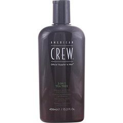 Šampūns, kondicionieris un dušas želeja ar tējas koka ekstraktu American Crew 3-In-1 Tea Tree 450 ml cena un informācija | American Crew Smaržas, kosmētika | 220.lv