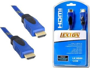 Cable HDMI-HDMI 1,5m blue v1.4 blist. цена и информация | Кабели и провода | 220.lv