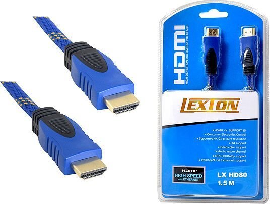 Lexton (RTV002585), HDMI - HDMI, 1.5 m цена и информация | Kabeļi un vadi | 220.lv