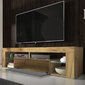 RTV galdiņš ar LED apgaismojumu Hugo, brūns/pelēks cena un informācija | TV galdiņi | 220.lv