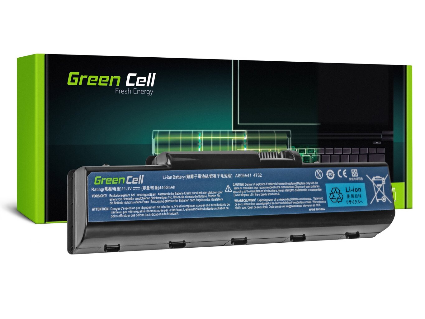 Green Cell Laptop Akumulators piemērots Acer Aspire 5532 5732Z 5734Z eMachines E525 E625 E725 G430 G525 G625 цена и информация | Akumulatori portatīvajiem datoriem | 220.lv
