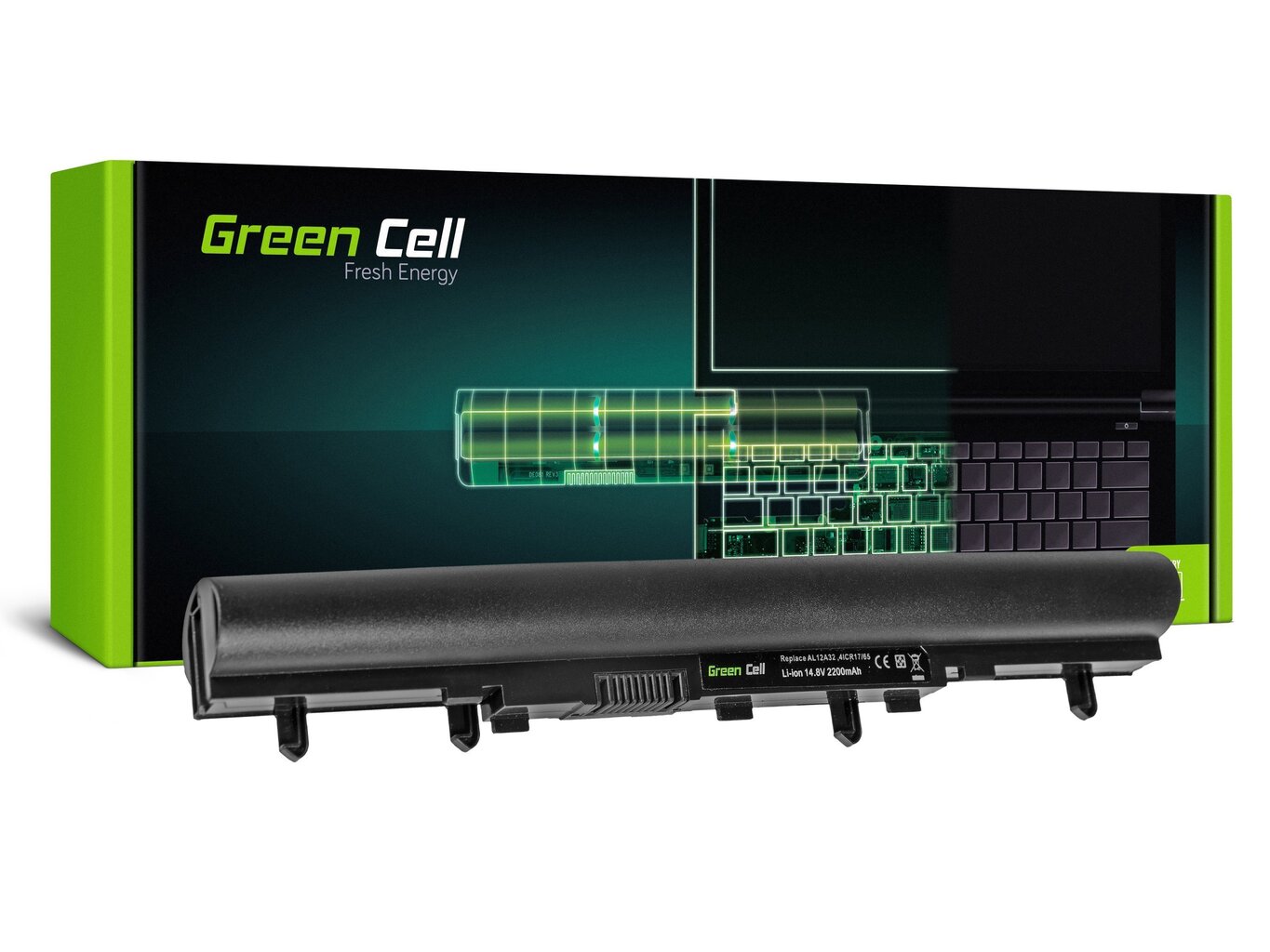 Green Cell Laptop Akumulators piemērots Acer Aspire E1-522 E1-530 E1-532 E1-570 E1-572 V5-531 V5-571 цена и информация | Akumulatori portatīvajiem datoriem | 220.lv