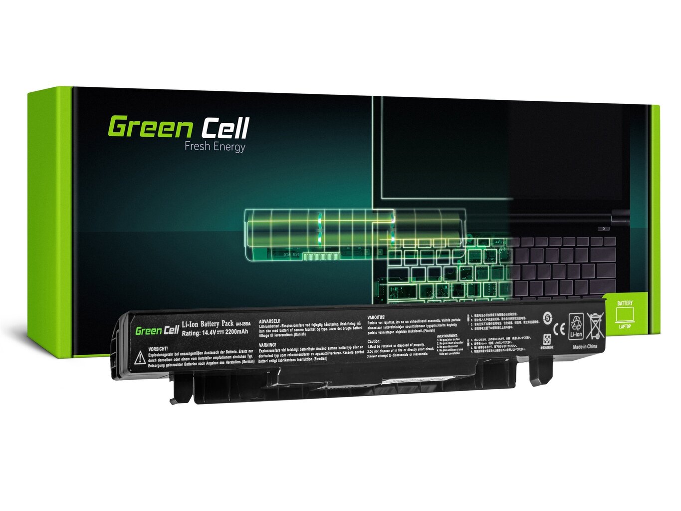 Green Cell Laptop Akumulators piemērots Asus A450 A550 R510 R510CA X550 X550CA X550CC X550VC cena un informācija | Akumulatori portatīvajiem datoriem | 220.lv