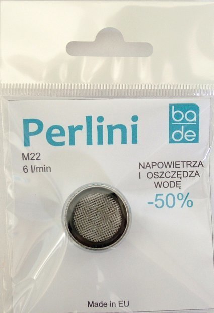 BA-DE Ūdens taupīšana, hromēts aerators 22F, plūsma 6 l / min. Ar gumijas starpliku цена и информация | Piederumi virtuves izlietnēm un jaucējkrāniem | 220.lv