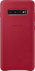 EF-VG975LRE Samsung Leather Cover Red for G975 Galaxy S10 Plus cena un informācija | Telefonu vāciņi, maciņi | 220.lv