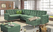 Universāls stūra dīvāns Asgard U, gobelēns, zaļš cena un informācija | Stūra dīvāni | 220.lv