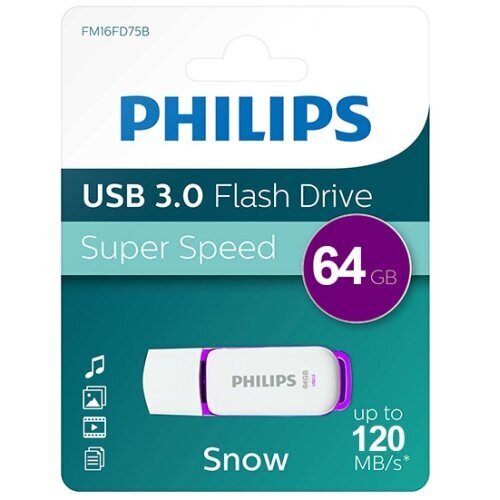 USB flash Philips 64GB 3.0 Drive Snow Edition цена и информация | USB Atmiņas kartes | 220.lv