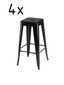 4 bāra krēslu komplekts FurnHouse Korona, melns cena un informācija | Virtuves un ēdamistabas krēsli | 220.lv