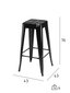4 bāra krēslu komplekts FurnHouse Korona, melns cena un informācija | Virtuves un ēdamistabas krēsli | 220.lv