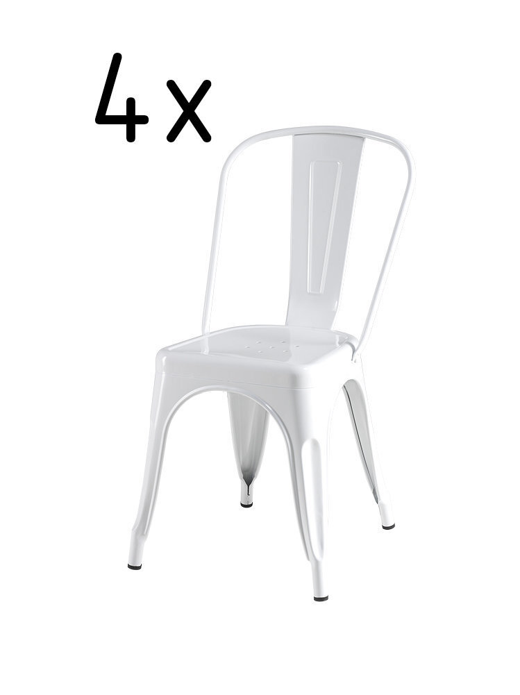 4 krēslu komplekts FurnHouse Korona, balts цена и информация | Virtuves un ēdamistabas krēsli | 220.lv