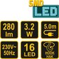 Pārnēsājamais gaismeklis servisam 16 LED, 3.2W, 280lm Vorel цена и информация | Lukturi | 220.lv