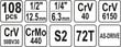 Instrumentu komplekts CrV 1/2 Yato YT-38791, 108 gab. cena un informācija | Rokas instrumenti | 220.lv