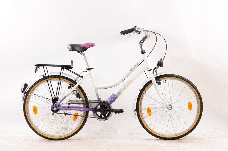Meiteņu velosipēds Leader Voyager 24", violets/balts cena un informācija | Velosipēdi | 220.lv