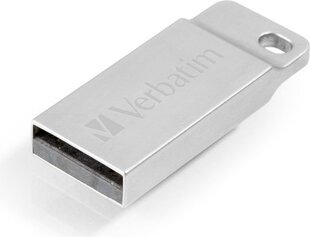 "verbatim usb zibatmiņas diskdziņš, usb 2.0, 32 gb, metāla izpildītājs, store n go, sudraba, 98749, usb a, ar cilpu cena un informācija | USB Atmiņas kartes | 220.lv