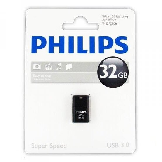 USB flash Philips 32GB USB 3.0 Pico Edition Black FM32FD90B/10 цена и информация | USB Atmiņas kartes | 220.lv