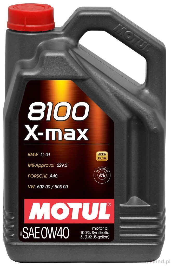 Eļļa Motul 8100 X-MAX 0W40 5L cena un informācija | Motoreļļas | 220.lv