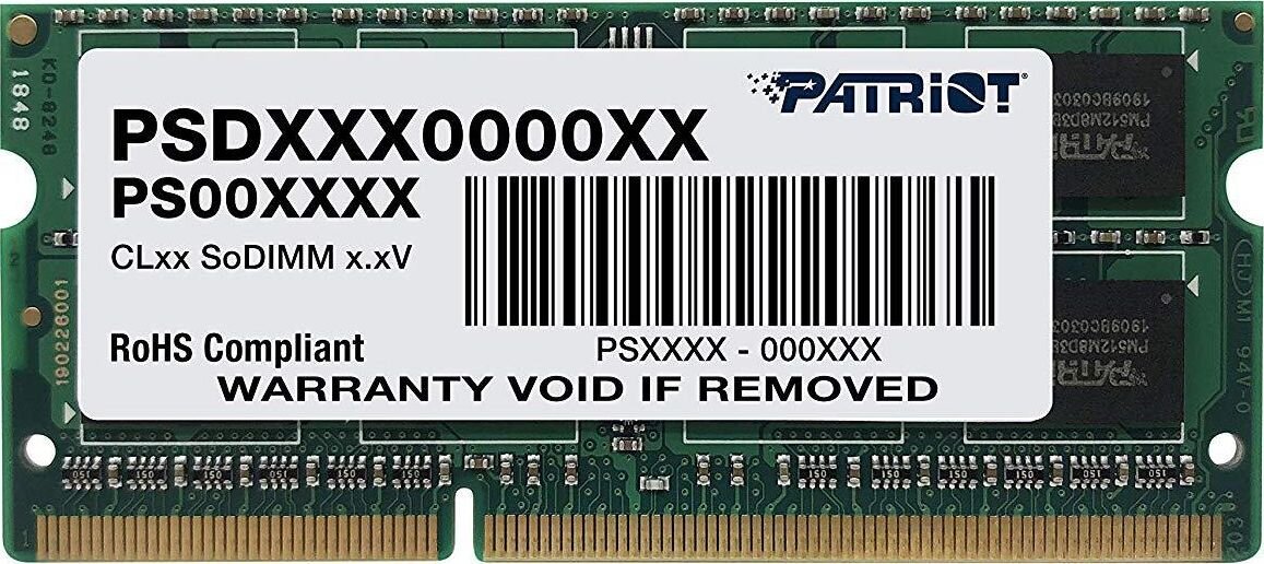 Patriot DDR3 SODIMM 4 GB 1600 MHz CL11 (PSD34G16002S) цена и информация | Operatīvā atmiņa (RAM) | 220.lv