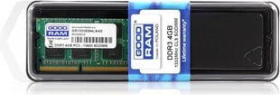 GoodRam DDR3 SODIMM 4 GB 1333MHz CL9 (GR1333S364L9S/4G) цена и информация | Оперативная память (RAM) | 220.lv