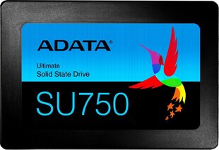 Твердотельный накопитель ADATA SU750 256 ГБ, интерфейс SSD SATA, скорость записи 520 МБ/с, скорость чтения 550 МБ/с цена и информация | Внутренние жёсткие диски (HDD, SSD, Hybrid) | 220.lv