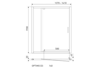 Dušas durvis uz nišu Kerra Optimo D3140G, Grafīts цена и информация | Душевые двери и стены | 220.lv