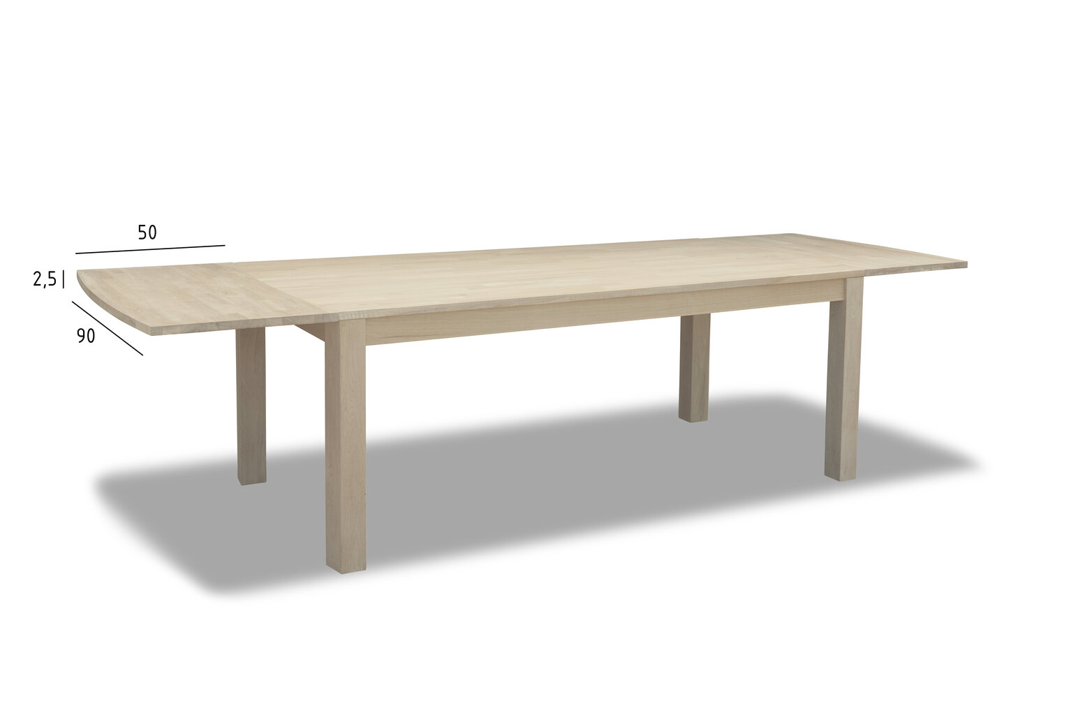 Papildu galda virsma galdam FurnHouse Paris, 50x90 cm, ozola krāsas cena un informācija | Virtuves galdi, ēdamgaldi | 220.lv