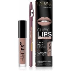 Komplekts Eveline Oh My Lips Liquid Matt 08 Lovely Rose: lūpu krāsa 4.5 ml + lūpu kontūrzīmulis 1 gab. цена и информация | Помады, бальзамы, блеск для губ | 220.lv