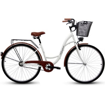 Городской велосипед Goetze Eco 28", белый/коричневый цена и информация | Велосипеды | 220.lv
