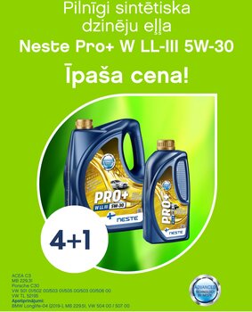 Akcija! Neste Pro + W LL-III 5W-30 4L + 1L komplekts цена и информация | Моторное масло | 220.lv