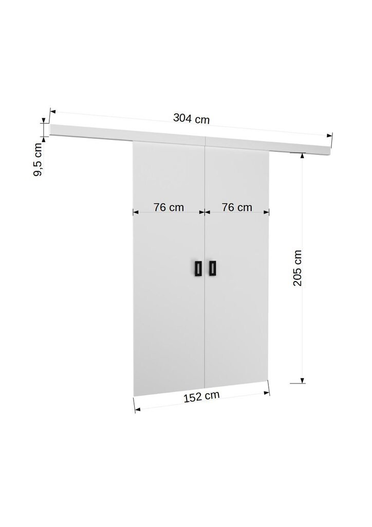 Dubultās durvis nišai Mars 140, baltas цена и информация | Skapji | 220.lv