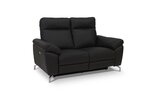 Dīvāns FurnHouse Selesta 2, dabīga āda, melns cena un informācija | Dīvāni | 220.lv