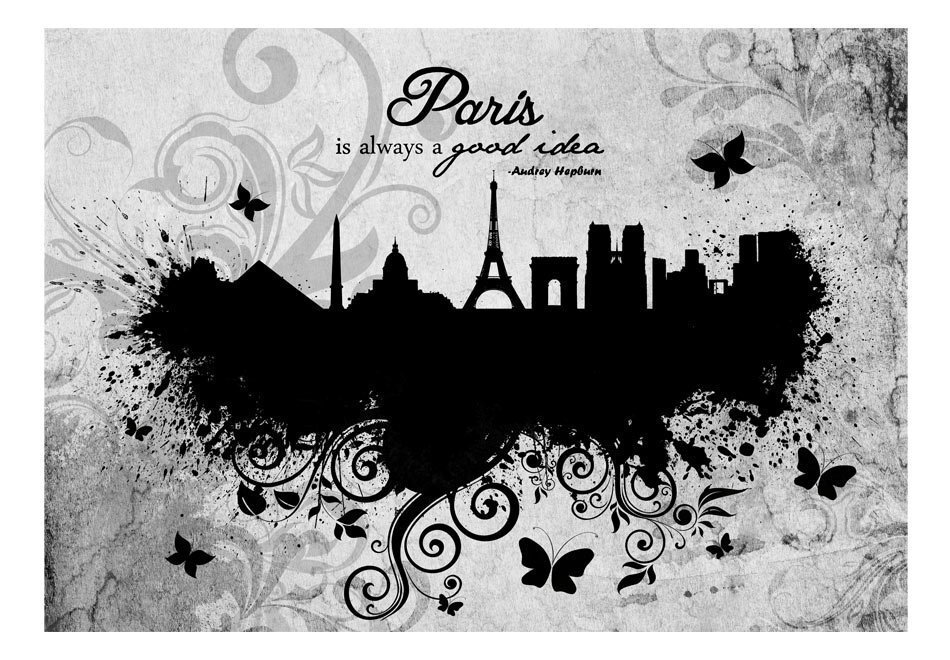 Foto tapete - Paris is always a good idea - black and white cena un informācija | Fototapetes | 220.lv