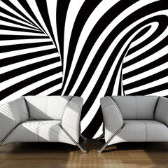 Foto tapete - optical art: black and white cena un informācija | Fototapetes | 220.lv