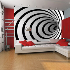 Foto tapete - Black and white 3D tunnel цена и информация | Фотообои | 220.lv