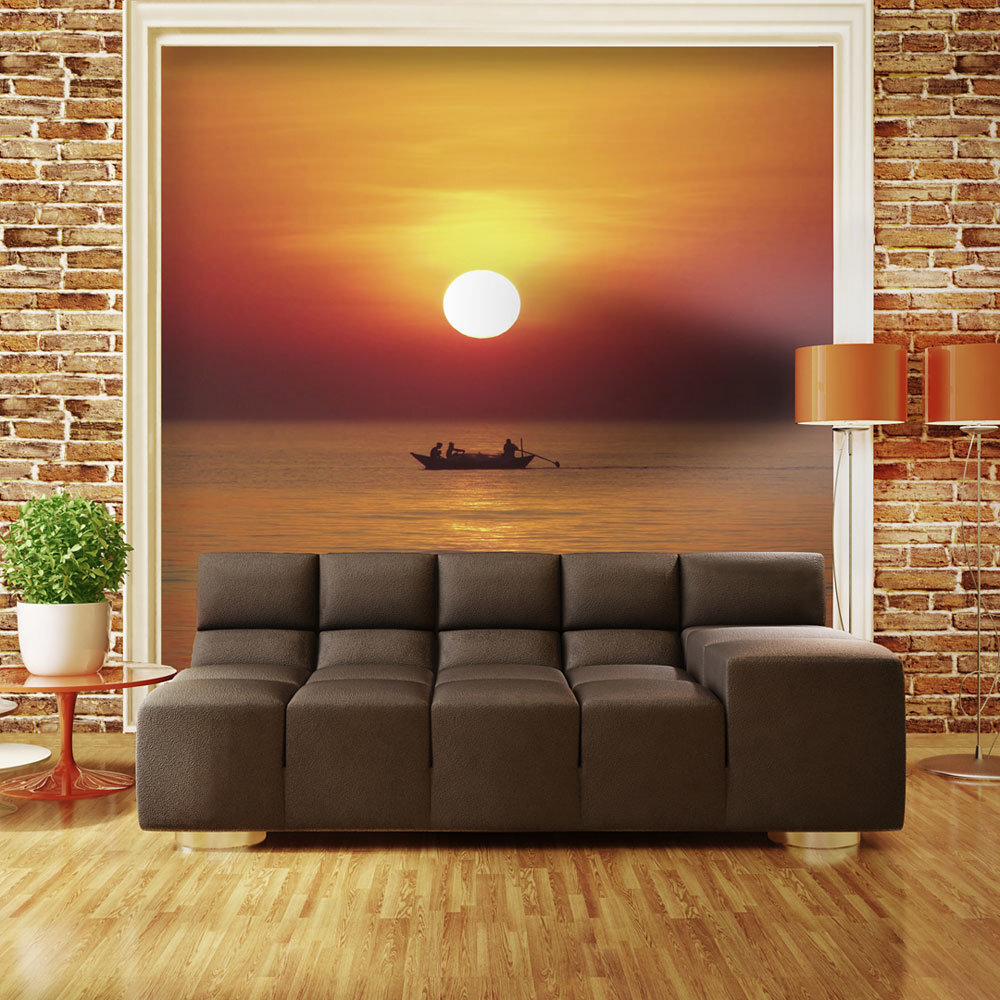 Foto tapete - Sunset with fishing boat cena un informācija | Fototapetes | 220.lv