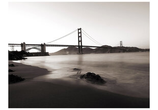 Foto tapete - San Francisco: Golden Gate Bridge in black and white цена и информация | Фотообои | 220.lv