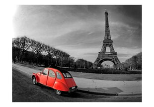 Foto tapete - Eiffel Tower and red car цена и информация | Фотообои | 220.lv