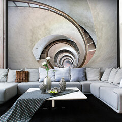 Foto tapete - White spiral stairs цена и информация | Фотообои | 220.lv