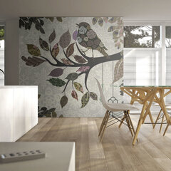 Foto tapete - Tree branch with bird (patchwork) цена и информация | Фотообои | 220.lv