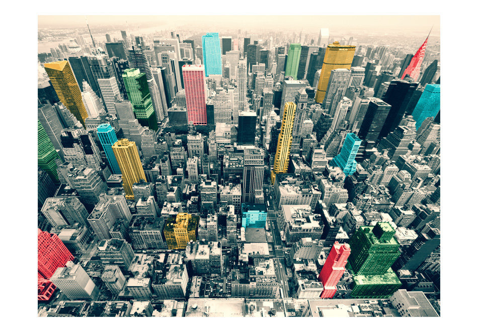Foto tapete - New York's colorful reflections цена и информация | Fototapetes | 220.lv